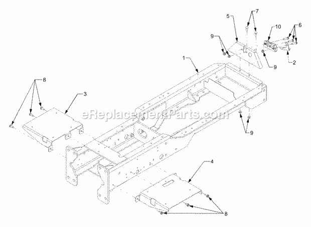 Frame Diagram and Parts List for 7284 54AD74H-710, 54AT74H-710 Cub Cadet Lawn Tractor
